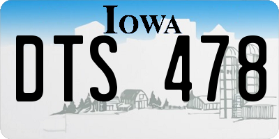 IA license plate DTS478