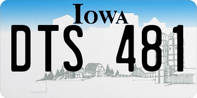 IA license plate DTS481