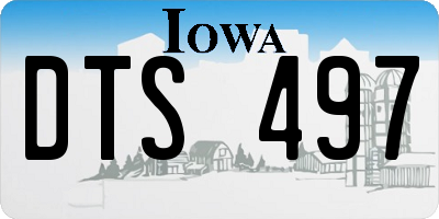 IA license plate DTS497