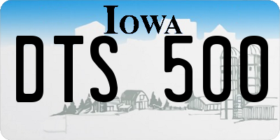 IA license plate DTS500