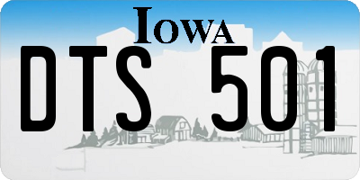 IA license plate DTS501