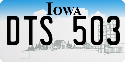 IA license plate DTS503
