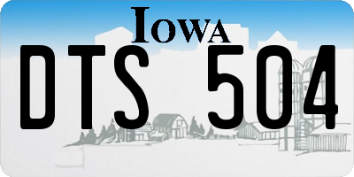 IA license plate DTS504