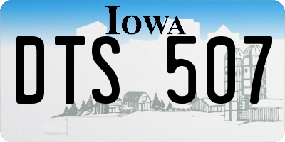 IA license plate DTS507