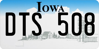 IA license plate DTS508