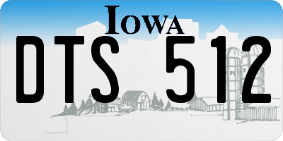 IA license plate DTS512