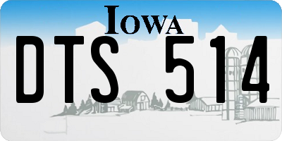IA license plate DTS514