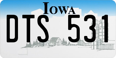 IA license plate DTS531