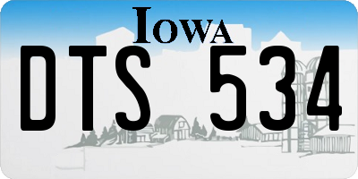 IA license plate DTS534