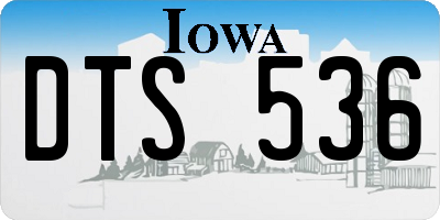 IA license plate DTS536