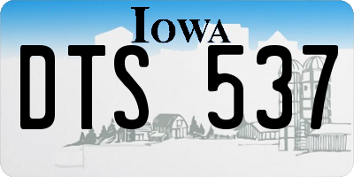 IA license plate DTS537