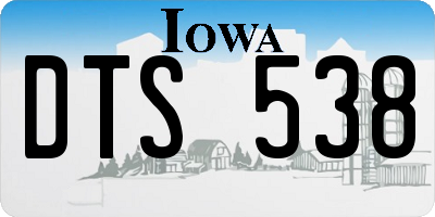 IA license plate DTS538
