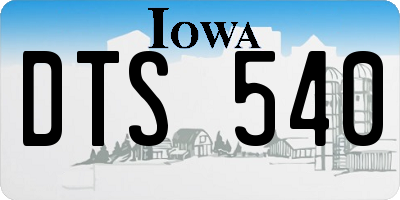 IA license plate DTS540