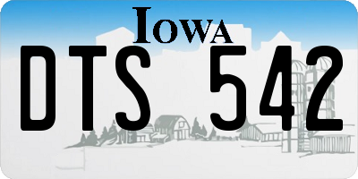 IA license plate DTS542