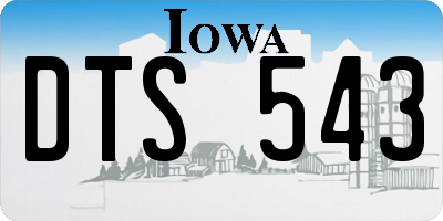IA license plate DTS543