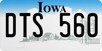 IA license plate DTS560