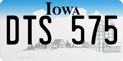 IA license plate DTS575