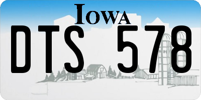 IA license plate DTS578