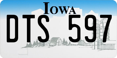 IA license plate DTS597