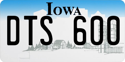 IA license plate DTS600