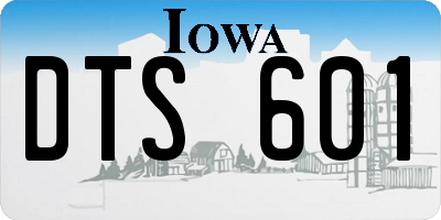 IA license plate DTS601