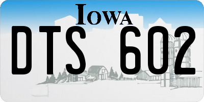 IA license plate DTS602