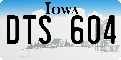 IA license plate DTS604
