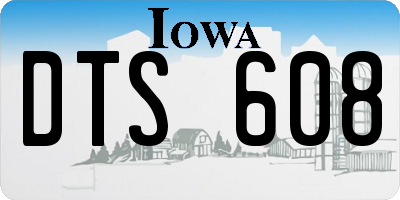 IA license plate DTS608