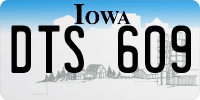 IA license plate DTS609
