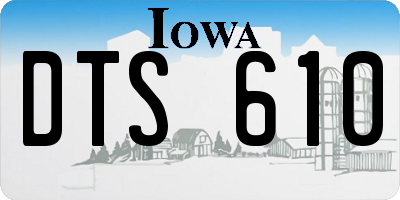 IA license plate DTS610
