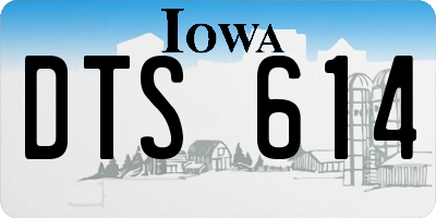 IA license plate DTS614