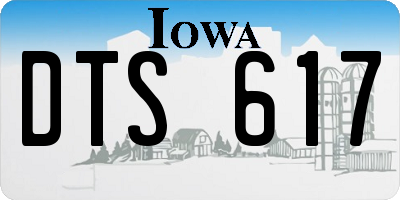 IA license plate DTS617