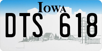 IA license plate DTS618