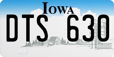 IA license plate DTS630