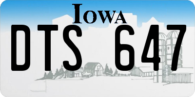 IA license plate DTS647