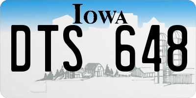IA license plate DTS648