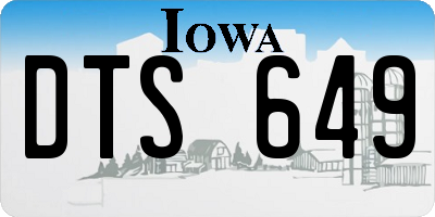 IA license plate DTS649