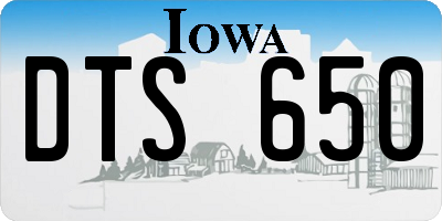 IA license plate DTS650