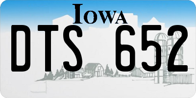 IA license plate DTS652