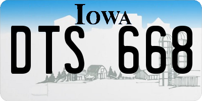 IA license plate DTS668