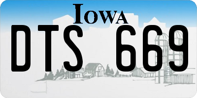 IA license plate DTS669