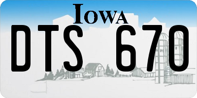 IA license plate DTS670