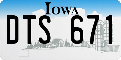 IA license plate DTS671