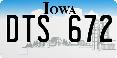 IA license plate DTS672