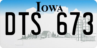 IA license plate DTS673