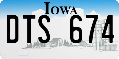IA license plate DTS674
