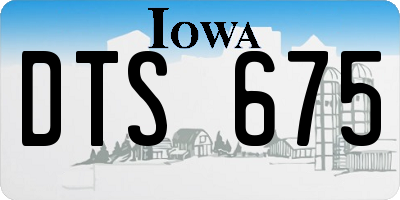 IA license plate DTS675