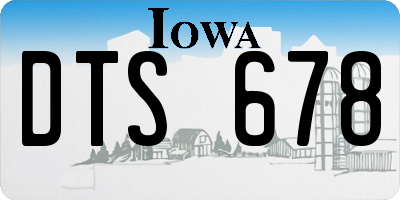 IA license plate DTS678