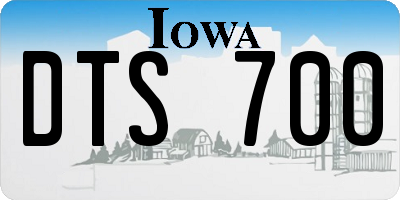 IA license plate DTS700