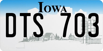 IA license plate DTS703